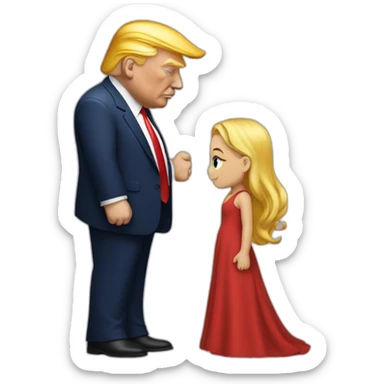 trump kissing his daughter, positivity, inclusiveness sticker