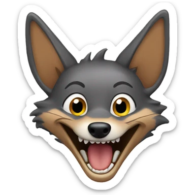 Jackal laughing sticker