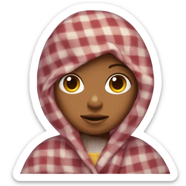 girl with cherry hair in a blanket sticker