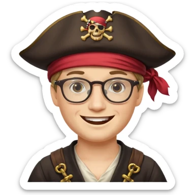 Pirate nerd sticker