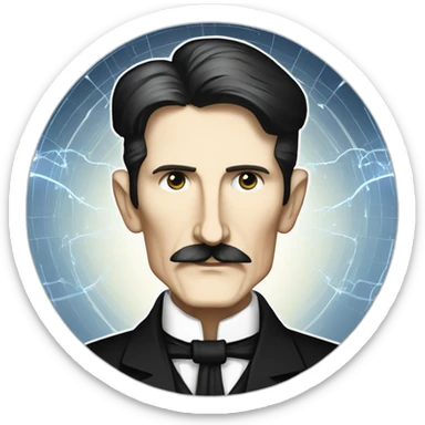 Nikola Tesla inside Docker logo sticker