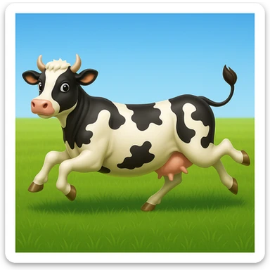 Make the image have a green grass field background in the style of apple style emojis sticker