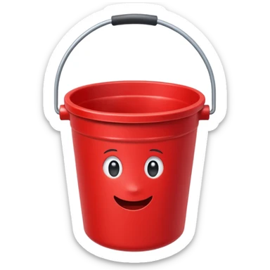 red bucket without handle sticker