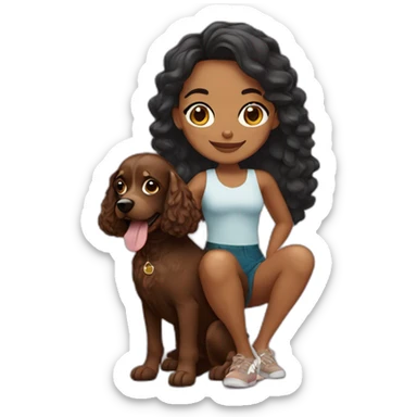 brazilian woman with a cocker spaniel sticker
