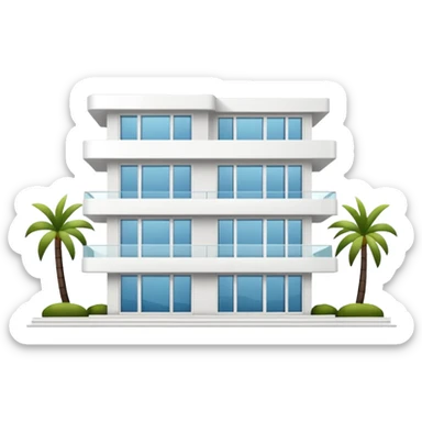 white 3 floor modern luxurious villa sticker