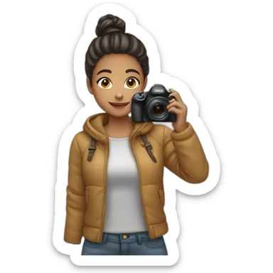 Girl taking photo  sticker
