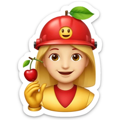 i want ai engineer emoji (theme: gold cherry red) sticker