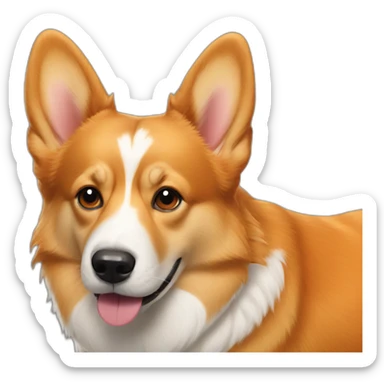 Full Orange furr head and corgi East european village dog mi sticker