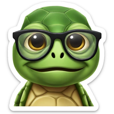 Turtle wearing glasses sticker