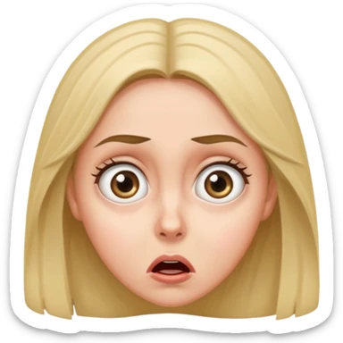 A realistic waist-up portrait of a frightened woman sticker