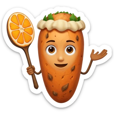 Make a long arm with a yam at the tip sticker