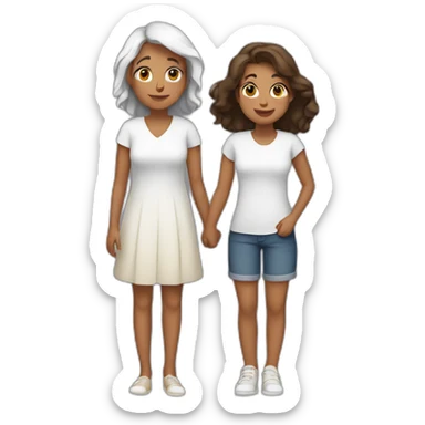 madre e hija adolescente blancas sticker