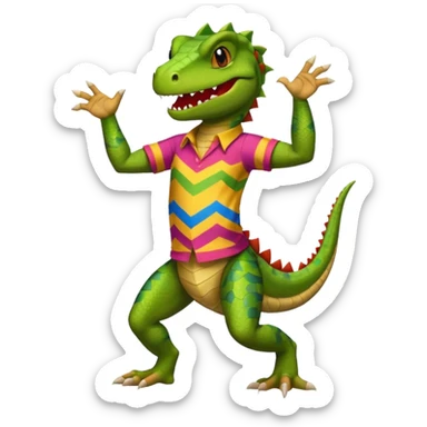 lizardman dancing salsa sticker