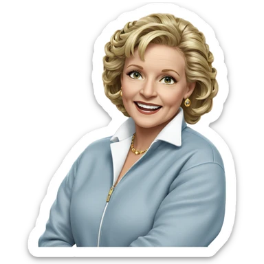 smiling blonde girl with jewelry sticker