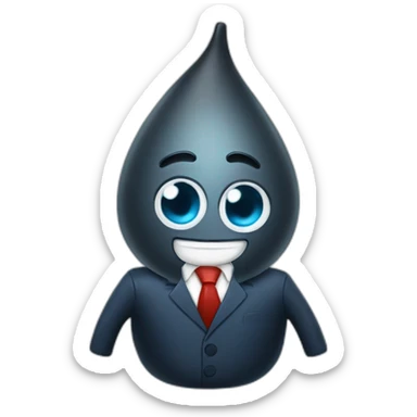 droplet wearing a suit sticker