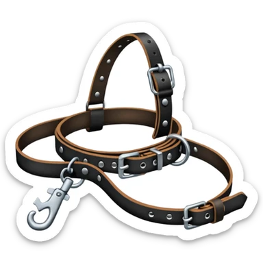 Leash – black collar with leash hanging sticker