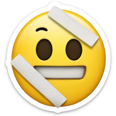 Smiley face with a band aid sticker