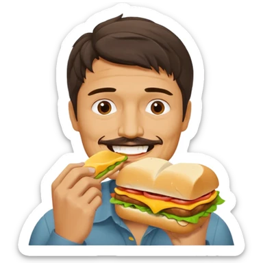 Pedro Pascal eating a sandwich meme emoji sticker