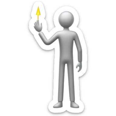 Minimalist digital black and white illustration in 16:9 format, a stick figure looking at a glowing door with light rays, symbolizing future possibilities. Confident posture.
 sticker