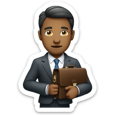 Busy Business man with briefcase sticker