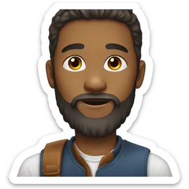 girl with boy with beard sticker