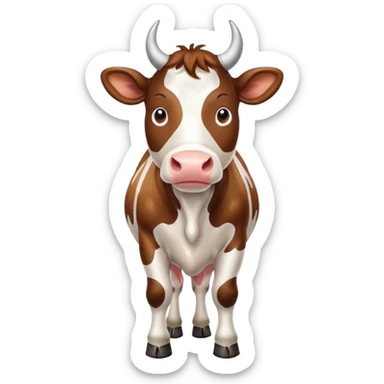 spotted dairy cow with horns sticker