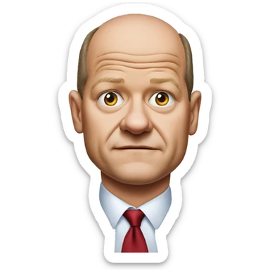 photorealistic Olaf Scholz shrugs sticker