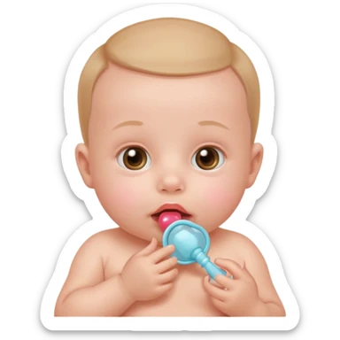 newborn with pacifier no hands sticker