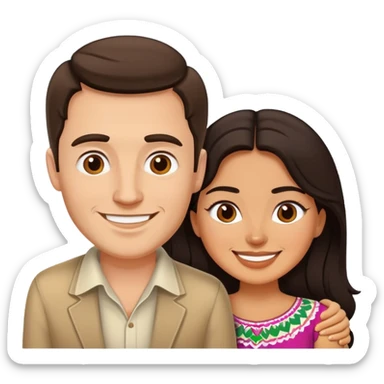 White guy love Mexican woman sticker