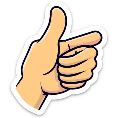 thumbs up hand gesture sticker