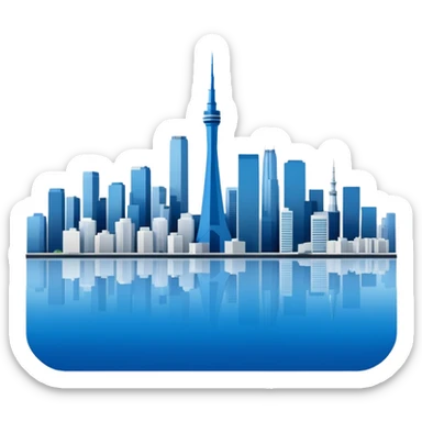 Create a tech founders day logo for japan using the tokyo and san francisco skyline  sticker