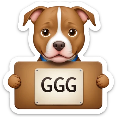 Pitbull with a GG'S sign sticker