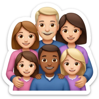 peut tu me cree une image dune famille de 5 papa maman 3 fille enfant sticker