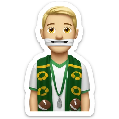 football fan with football scarf sticker