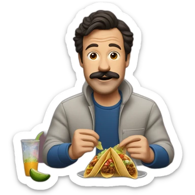 Ted lasso eating tacos sticker