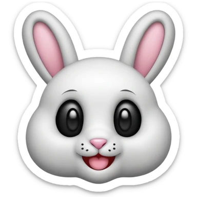 Emoji pour twitch d'une peluche lapin squelette noir faisant signe de la patte avec le texte:"Hi !" sticker
