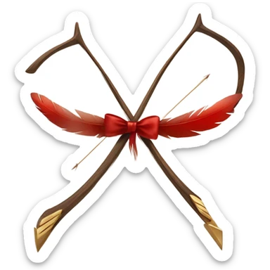 Valentines bow & arrow sticker