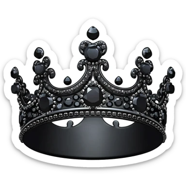 generate an improved black crown with black diamonds sticker