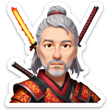 Fire-Wielding Samurai sticker