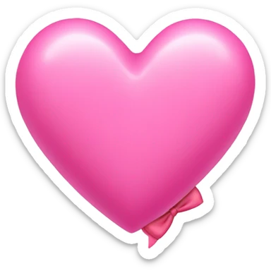 Pink heart with pink bow  sticker