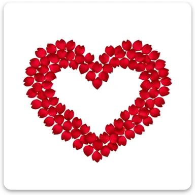 heart made of rose petals sticker