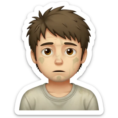 drug addicted boy tired rough scruffy sticker