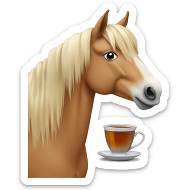 Haflinger horse with a cup of tea sticker