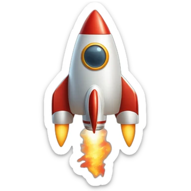copy the rocketship emoji but make it look like a christmas tree and with flames flying in the same direction as the rocketship emoji sticker