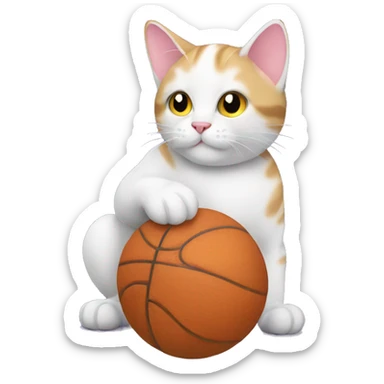 cat with ball sticker