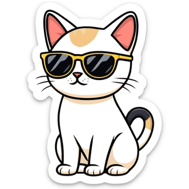 Siamese Cat with sunglasses sticker