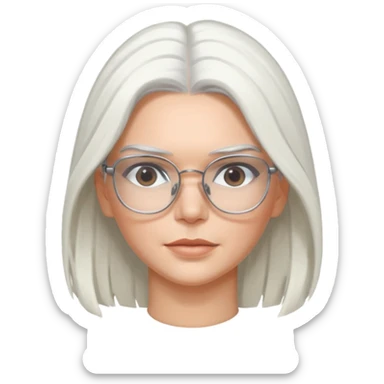 kendall jenner with white hair and glasses sticker