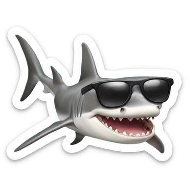 Hammerhead shark with sunglasses  sticker