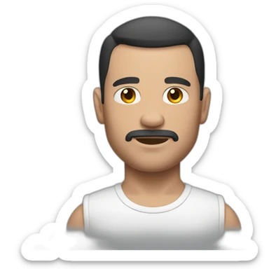 Muscle daddy white with dark hair shaved at sides sticker