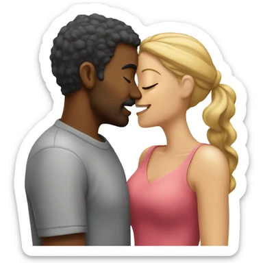 man and women kissing sticker